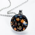 thumbnail image 2 of Arabic teapot Glass Design Circular Pendant Necklace - Elegant Womens Necklaces, 2 of 5