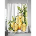 thumbnail image 5 of Fsddascl Summer Lemon Shower Curtain Set - Small 36" x 72" Washable Bathtub Curtain with 12 Hooks, Yellow Fruits Spring Green Leaf Vase Waterproof Fabric Stall Shower Curtains for Bathroom/Bathtub, 5 of 6