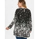 thumbnail image 3 of Camiseta con estampado floral estilo cruzado cruzado, talla cruzada, talla grande Rosegal de una pieza, 3 of 5
