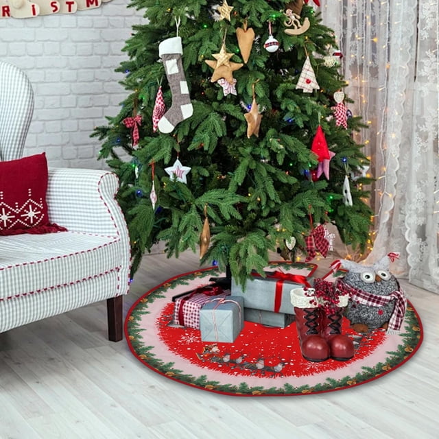 Falda para árbol de Navidad de 90 Cm, Base para árbol de Navidad, Redonda, Regalo de Navidad, Decoración para árbol de Navidad para El Hogar Y La Ofic Estilo A