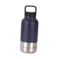 thumbnail image 3 of Botella de agua para perros aislada con 2 tazones desmontables, durabilidad, versátil, contenedor de viaje de comida para perros portátiles de fugas Azul, 3 of 8