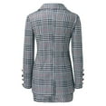 thumbnail image 7 of YM Women's 2 Piece Outfits, Plaid Skirts for Women Long Sleeve Casual Suits Button Work Coat High Waist Blazer Jacket and Mini Skirt Set, 7 of 7