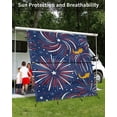 thumbnail image 3 of 4th of July RV Awning Sun Shade Screen 9'X7' Red White and Blue Mesh Sunscreen Patriotic Star Fireworks Awning Shade Screen with Zipper UV Blocker Completed Kits for RV Motorhome Camper, 3 of 7