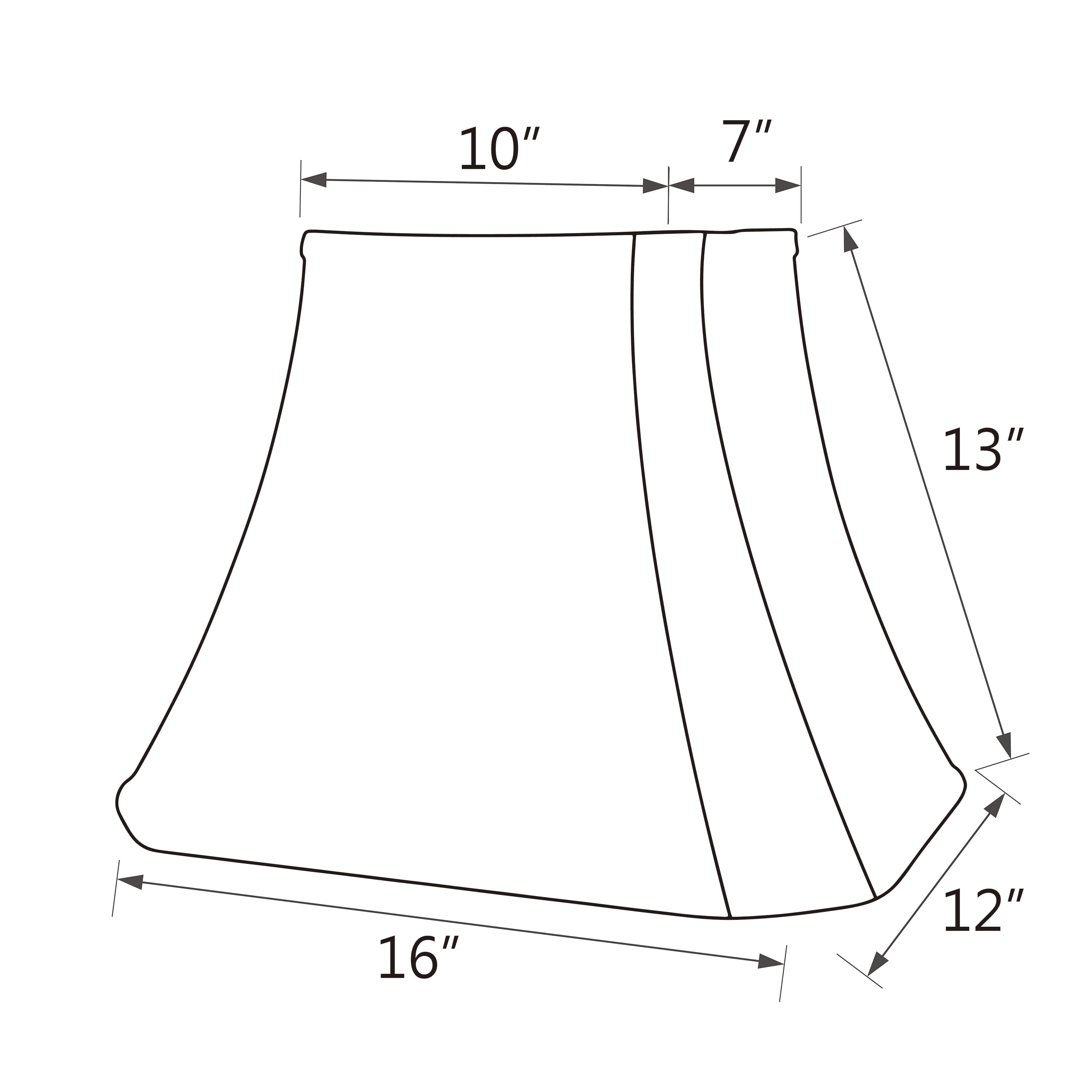 Aspen Creative 34046 Transitional Oblong Cut Corner Bell Spider Construction Lamp Shade in Black, 12" wide (10" x 12" x 13")