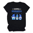 thumbnail image 6 of Penkiiy Happy Hanukkah Shirt Women Chrismukkah Shirt Cat Candle Shirt Love and Light T-Shirt Festival Short Sleeve Tops Black, 6 of 8