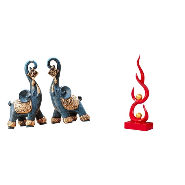 Figura de elefante,Figuras de elefantes,estatuas,adornos de animales,Escultura coleccionable para dormitorio,decoración del hogar,regalo.,Escultura abstracta de fuego,Estatua de arte abstracto