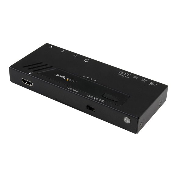 StarTech.com 4 Port HDMI Switch - 4K with Fast Switching, Auto-Sensing & Serial Control - Automatic 4x1 HDMI Video Switcher Box (VS421HD4KA) - Video/audio switch - 4 x HDMI - desktop