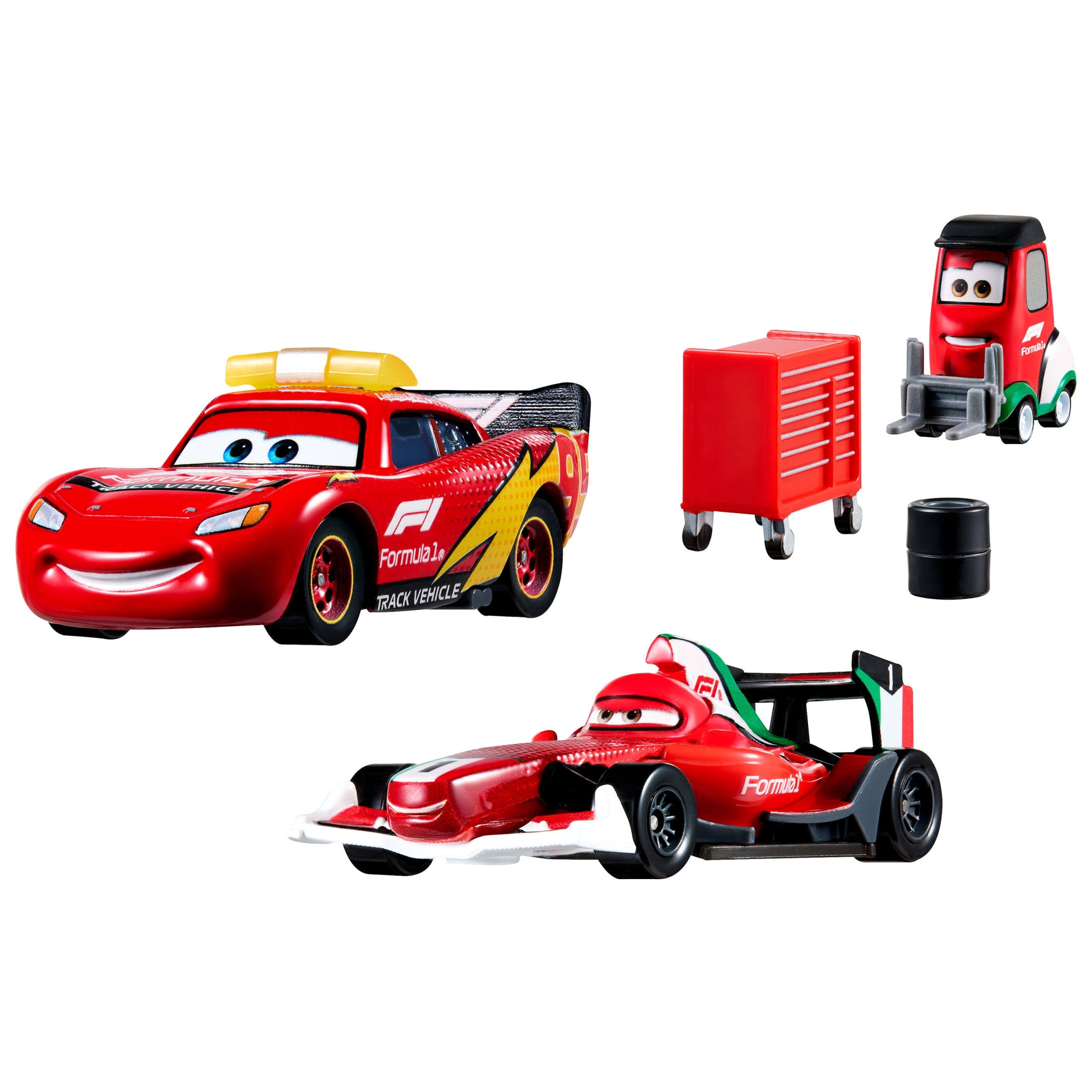 Disney and Pixar Cars x Formula 1 Collab, Lightning McQueen, Francesco Bernoulli & Alex Machino