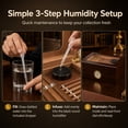 thumbnail image 4 of Doulami Handmade Cigar Humidor, featuring Cedar wood desktop box with built-in humidifier and hygrometer, glass top, and capacity for 50 cigars, in brown, 4 of 11
