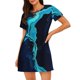 thumbnail image 1 of Disketp Blue Marble And Gold para Camisón Corto de Manga Corta para Mujeres, Camisón Cómodo con Escote Redondo, Bonito y Confortable, 1 of 6