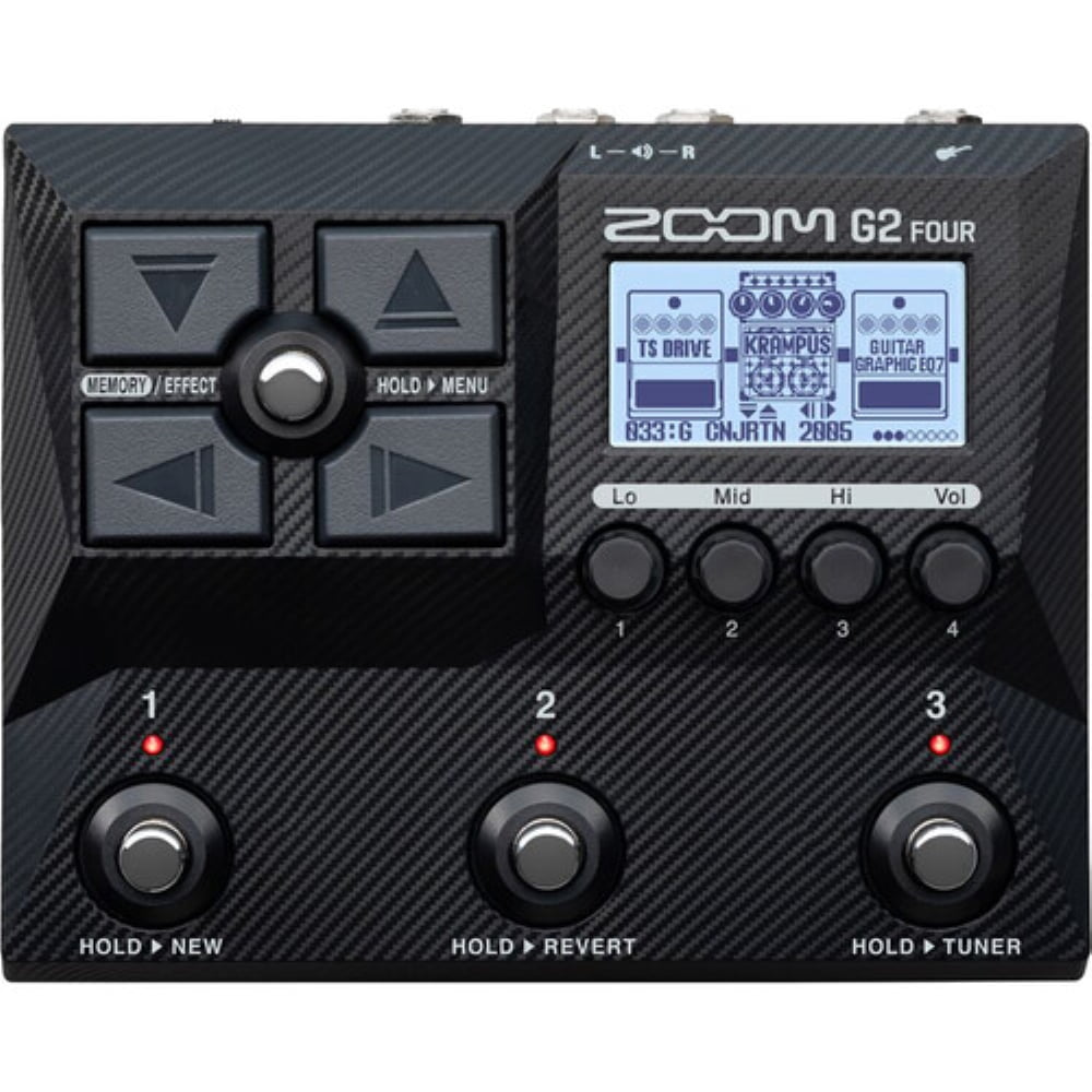 Zoom G2 Four Multi-Effect Guitar Pedal Bundle with Strukture SC186R 18.6-Feet Instrument Cable + K&M Camera Microfiber Cleaning Cloth (3 Items)