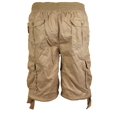 thumbnail image 2 of LR Scoop Men's Elastic Waist Drawstring Multi Pocket Cotton Cargo Shorts CJS-80 (Khaki,2XL), 2 of 4
