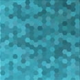 thumbnail image 1 of Ahgly Company Machine Washable Indoor Square Transitional Bright Turquoise Blue Area Rugs, 4' Square, 1 of 7