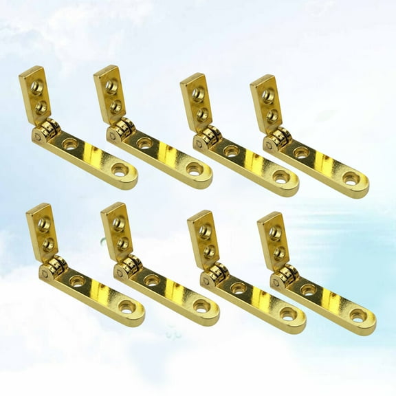 Stri 8PCS Zinc Alloy Hinge Jewelry Box Hinge Wooden Box Accessories Simple Hinge Tools (Golden)