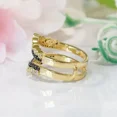 thumbnail image 3 of Rag Jewels 1.00 Ctw Round Cut Black & White Diamond Wedding Anniversary Engagement Wrap Band Ring 14K Yellow Gold Plated 925 Sterling Silver 925 Sterling Silver -5.5, 3 of 5