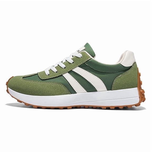 Men's Retro Low-Top Casual Sneakers Lace-Up Thick Sole Side Stripe Walking Shoes for Daily Commute Leisure Outings