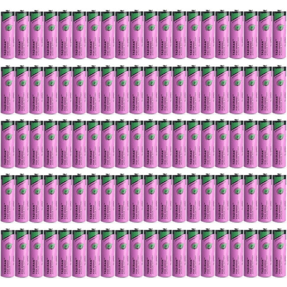 (100-Pack) 3.6V 2400mAh TL-5903 AA Lithium Battery for Tadiran TL-5903 SL-360 S7-400 ER14505 TL-2100 6ES7971-0BA00, for Siemens S7-400 PLC Machine, CNC Machine