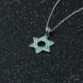 thumbnail image 3 of Opal Star Of David Necklace,Crystal Fire Opal Hexagram Choker Birthstone Statement Necklace, 3 of 6