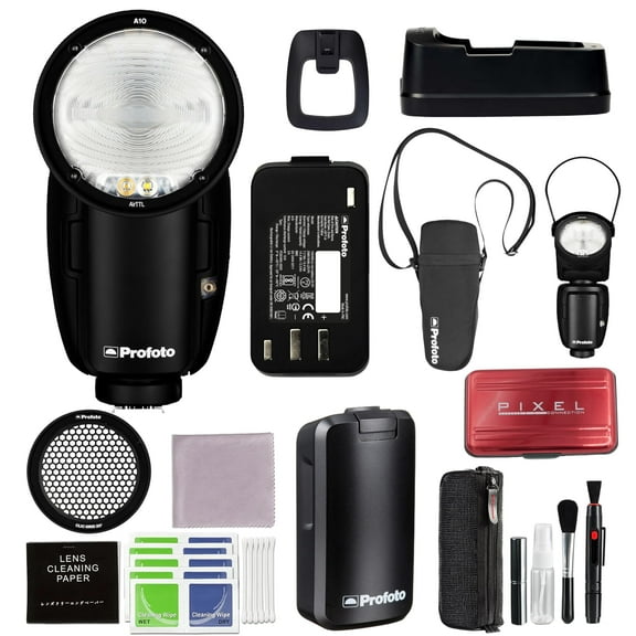 Profoto A10 AIR-TTL Camera Flash Light Compatible for Canon with 2S1P Li-Ion Battery, Clic Grid and Additional Accessories