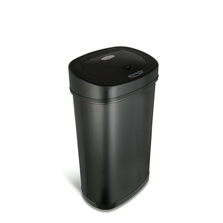 Nine Stars Automatic Kitchen Trash Can, 13 Gallon Stainless Steel, Motion Sensor Hands-Free Soft Close Lid Garbage Bin, Silver Stainless Steel