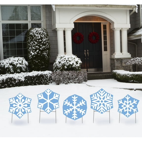 Snowflakes Yard Sign Set of 5