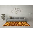 thumbnail image 3 of Ahgly Company Machine Washable Indoor Round Abstract Yellow Modern Area Rugs, 6' Round, 3 of 4