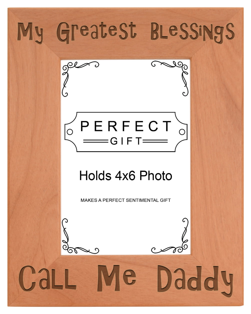 ThisWear Blessings Call Me Papa Natural Wood Engraved 4x6 Landscape Picture Frame Wood