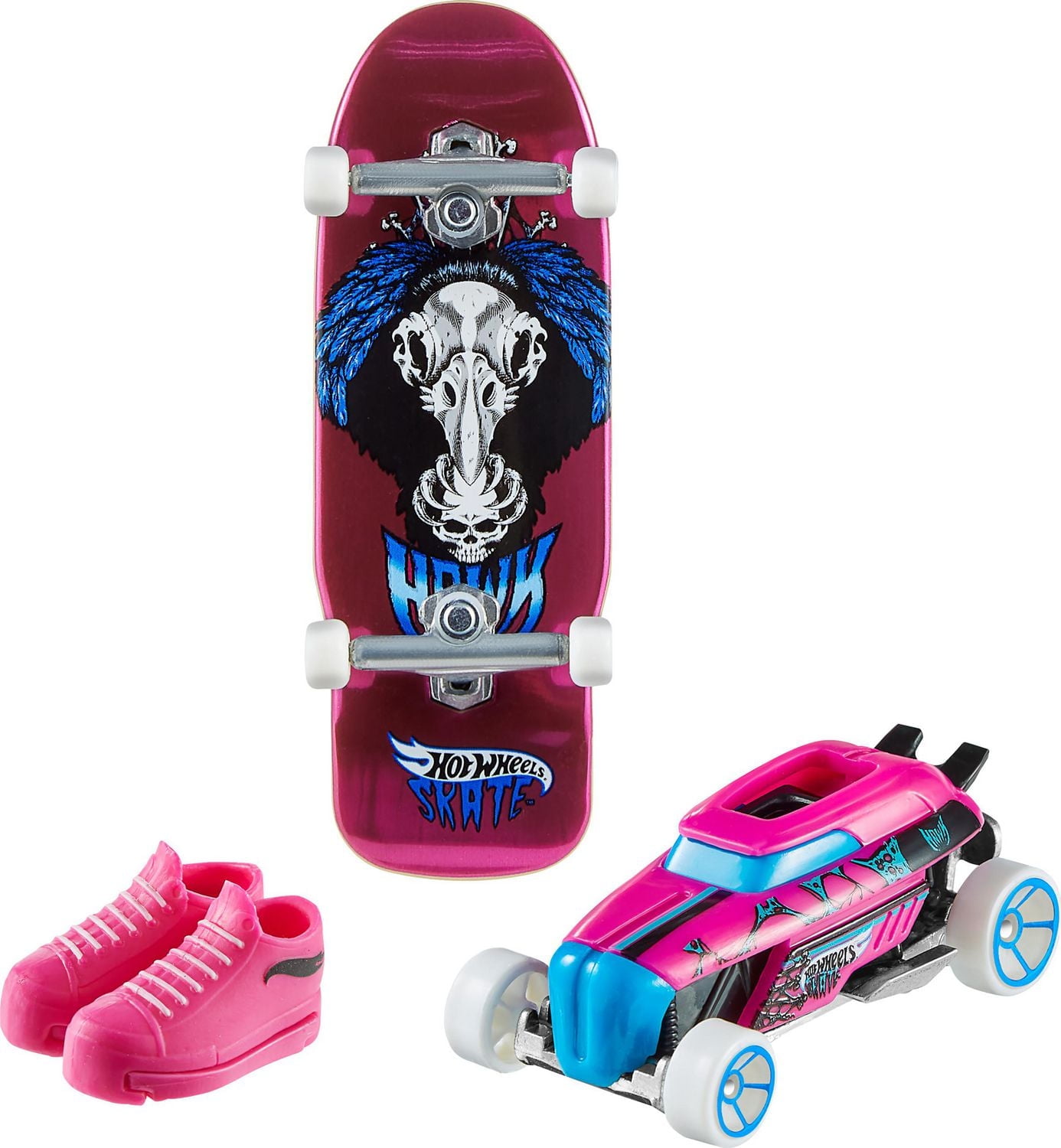 Hot Wheels Skate Tony Hawk Shifter Grip Tape #3 Fingerboard, Rip Rod Toy Car & Skate Shoes