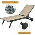 thumbnail image 6 of Costway 2PCS Outdoor Patio Lounge Chair Chaise Recliner Aluminum Fabric Adjustable Brown, 6 of 11