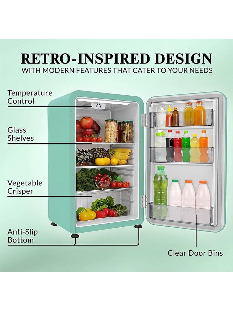 Crosley, Compact Refrigerator, 3.2 Cuft, Mint Green - Walmart.com