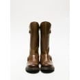 thumbnail image 4 of Fly London Womens Camel MES 2 Wedge Heel Buckle Mid-Calf Leather Zip Platform Boots, 4 of 6