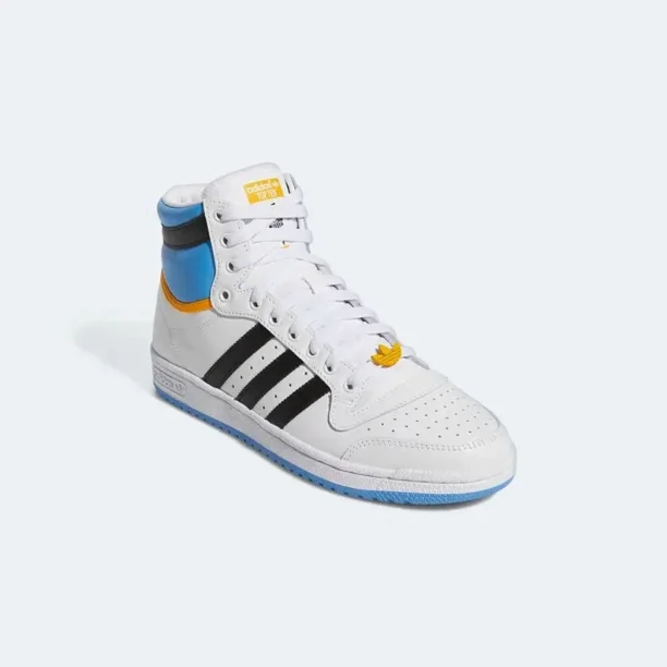 Adi - das Originals Top Ten Hi 80s Athletic Sneakers White Blue FZ5887 Mens Size 5