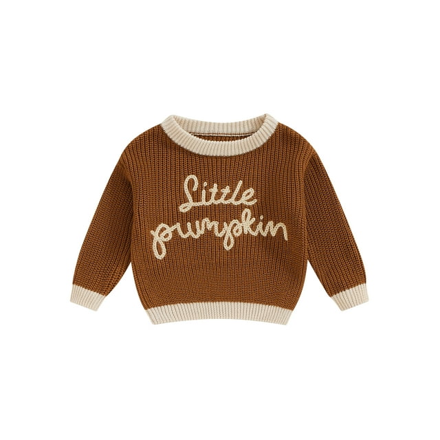 Gupgi Chandail Tricoté d'Halloween pour Bébé et Tout-Petit Garçon, Manches Longues, Col Rond, Chandail à Imprimé de Lettres, Tricot
