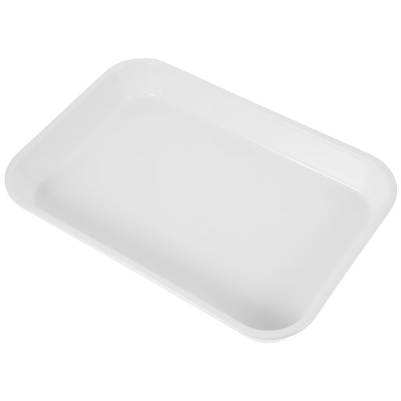 KALLORY White Multipurpose Rectangle Food Tray for Serving, Display, Kitchen, Catering, and Home Use
