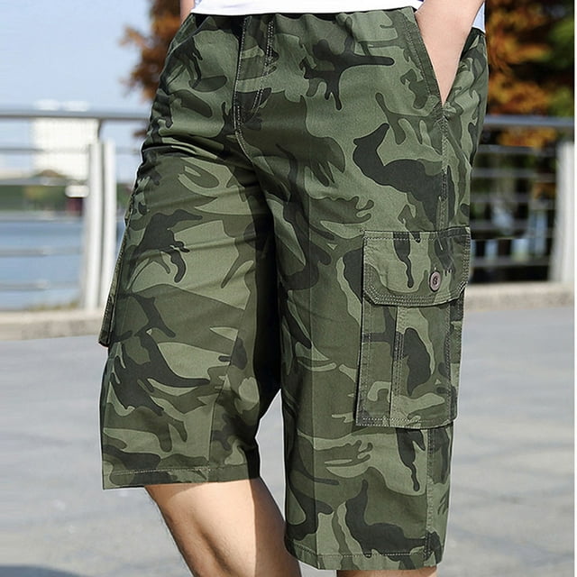 cllios Mens Cargo Shorts Plus Size Multi Pockets Shorts Work Military Shorts Summer Camping Cargo Shorts