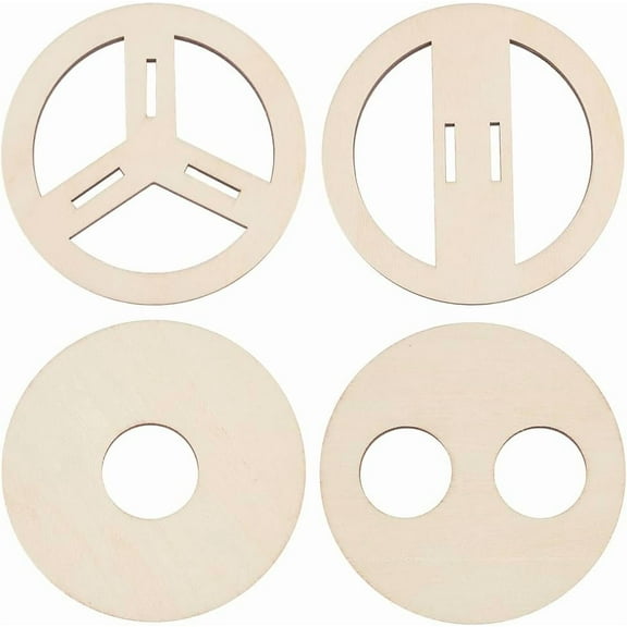 8 Pcs 4 Styles Wooden Wick Centering Tool 2.95 Inch Engraved Patterned Wick Holder Candle Wick Stabilizer for Candle Making DIY