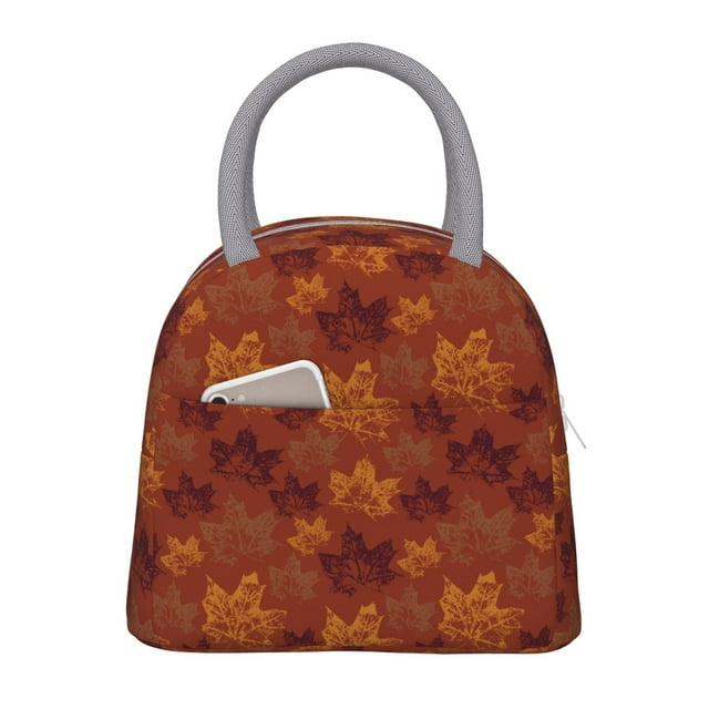 Lukts fall Maple Print Portable Lunch Bag, Lunch Bag Picnic Bag - Waterproof, Heat-insulating and Cold-insulating, Suitable for School, Work