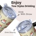 thumbnail image 4 of Cat 20oz Stainless Steel Tumbler with Handle and Straw – Insulated Travel Cup with Sliding Lid, 360° Full Wrap Printed Mug for Home, Outdoor & Sports Use, Kitty, 4 of 6