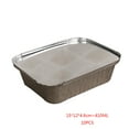 thumbnail image 3 of Billuyoard Paquete de 10 sartenes de papel de aluminio, accesorios para el hogar, contenedor de alimentos rectangular de gran capacidad de una Herramientas y accesorios para hornear cubierta de 410ml, 3 of 6