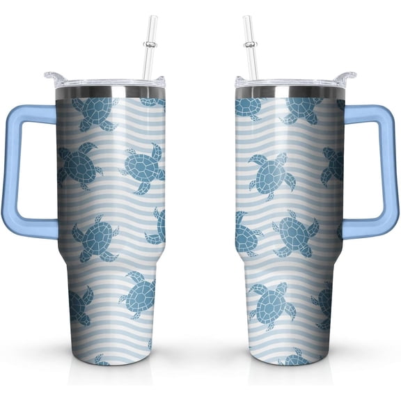 Sea turtle Tumbler 40 Oz Gifts For Women Men with Lid and Straw Sea turtle Stainless Steel Cup Insulated Travel Coffee Mug Office
