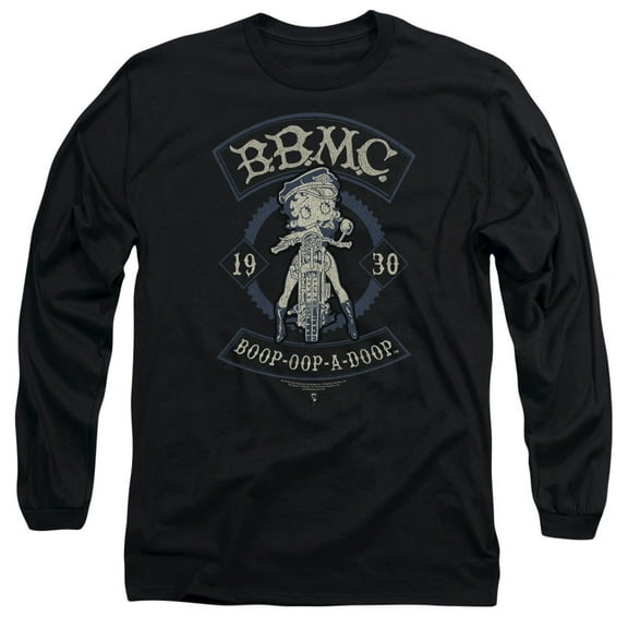 Betty Boop B.B.M.C. Long Sleeve T-Shirt Adult 18/1 Black