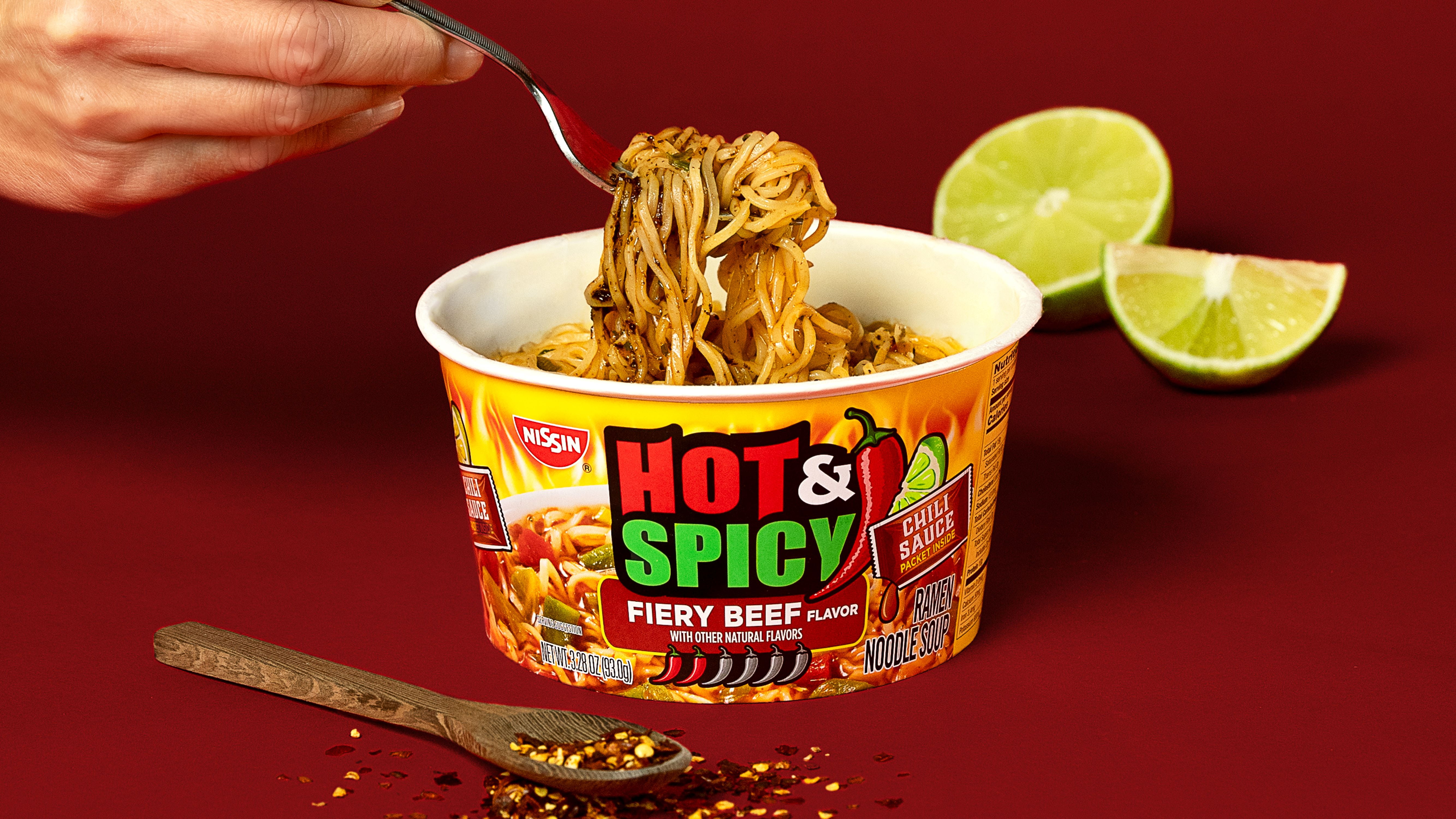 Nissin Bowl Noodles Hot & Spicy Beef Flavor Ramen Noodle Soup