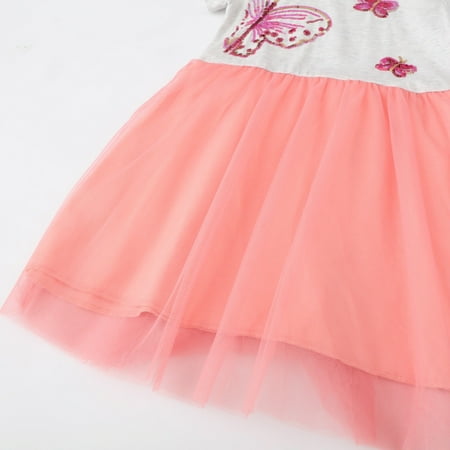

PEASKJP for Girls 2023 Girls Toddler Chiffon Casual Short Sleeve Floral Floral Princess Dress Sundress Maxi Dresses for Girls 2023 Watermelon Red 4 Years