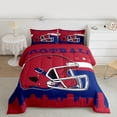 thumbnail image 2 of jejeloiu Football City Silhouette Queen Comforter Set,Red Blue Bedding Comforter Set For Teens Reversible 3pcs, 2 of 8