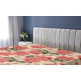 thumbnail image 5 of Ambesonne Rose Print Fitted Sheet, English Flowers Romantic, Full Size, Dark Coral Forest Green, 5 of 5