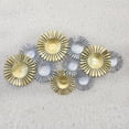 thumbnail image 2 of Handmade 100% Iron Geometric Pattern Gold Silver 55 x 30 Inches Metal Wall Décor, 2 of 7