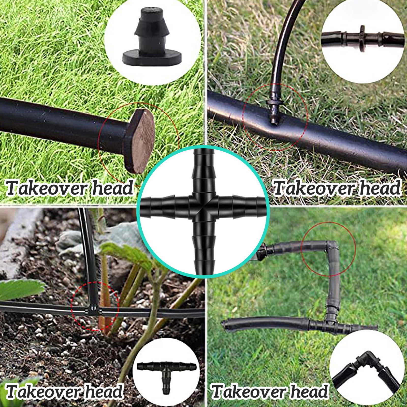 1/4 Inch Drip Irrigation Accessory Kit Barb Irrigation Connector Lawn 