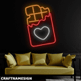 thumbnail image 2 of Craftnamesign Heart Waffle Neon Sign, Bakery Wall Art, Store Shop Wall decor, 2 of 4