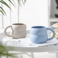 thumbnail image 4 of Yuarrent Taza de cerámica Café Té Tazas creativas Pareja de colores Taza de regalo Restaurante Cocina Decoración Tazas de té Beber Juegos de servir café y té Azul Yuarrent HA081767-01, 4 of 6