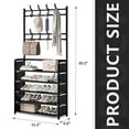 thumbnail image 7 of Brochao 5 Tiers Shoe Rack with Coat Rack, Shoe Organizer Storage with Hooks, Freestanding Shoe Shelf for Entryway, Hallway, Office, Black, 7 of 7